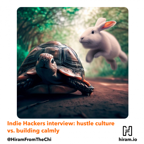 A rabbit and tortoise next to each other, symbolizing the contrast in hustle culture and building slow and steadily.